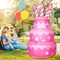GOOSH 5.5 FT Birthday Inflatables Cake with Candle Happy Birthday with Colorful Rotating LED Lights (Pink)